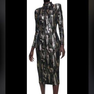 Zara Camo Sequin dress - size large